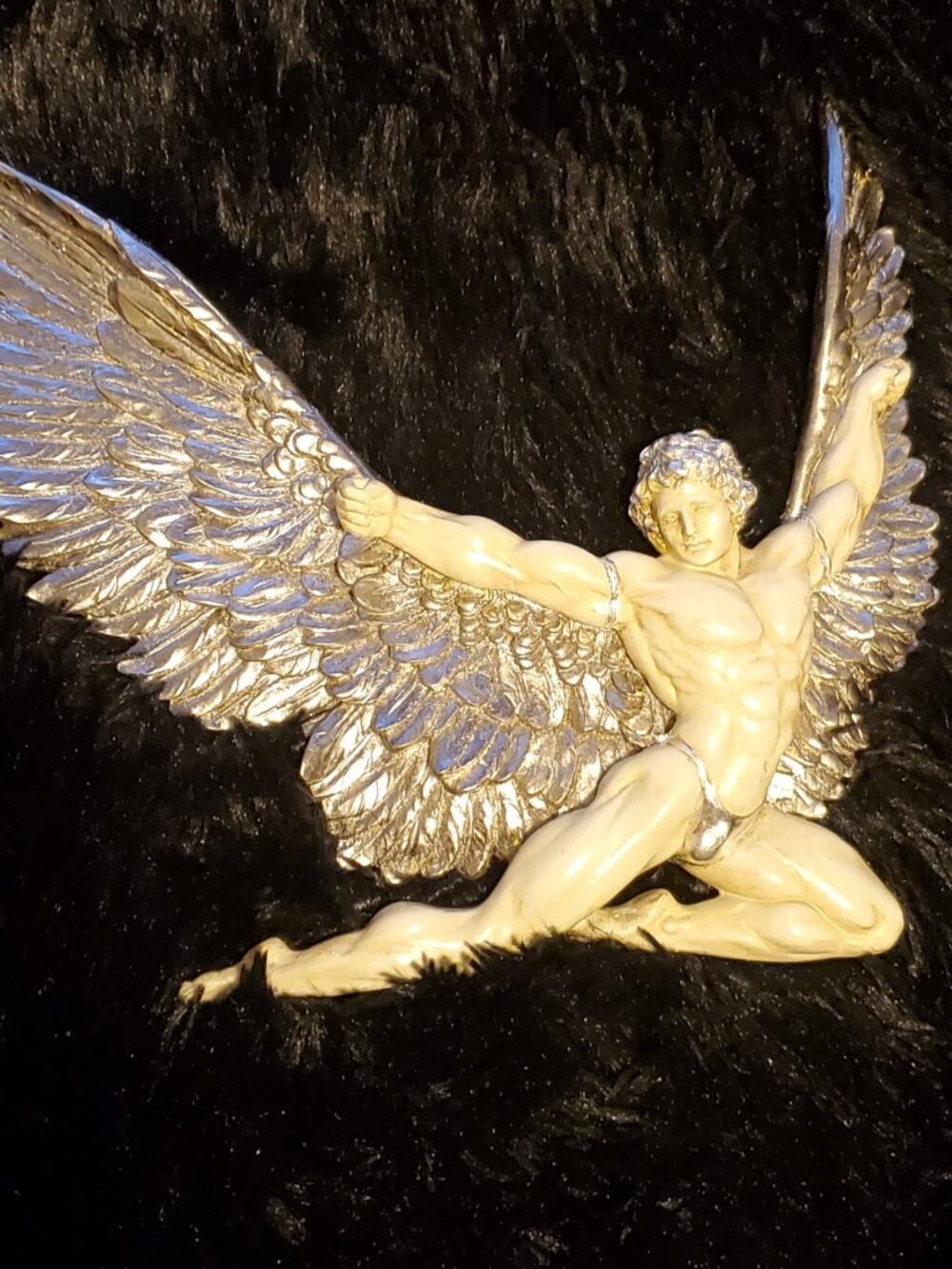 Icarus Wall Sculpture Greek Mythology Wings of Wax Feathers Ivory Decor